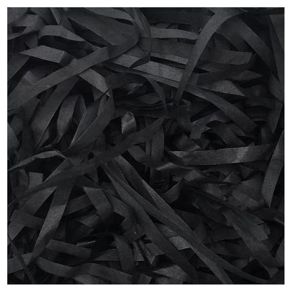 ZTTD Black Crinkle Cut Paper Shred Filler, Shredded Paper for Gift Baskets, Crinkle Paper for Gift Wrapping