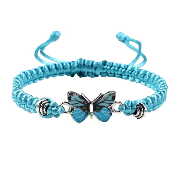 ZTTD Butterfly Bracelets for Teen Girls Adjustable String Chain Butterfly Bracelets for Women Cute Butterfly Charm Bracelets