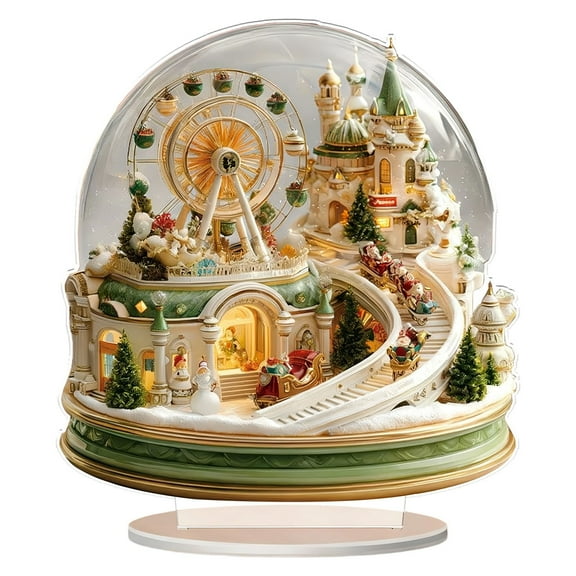 ZTTD Christmas Ferris Wheel 2D Acrylic Desktop Decoration, Suitable for Home Décor in Living Room or Office, Idea Gift Choice for Christmas, Birthday, Anniversary, Valentine's Day, Celebrations