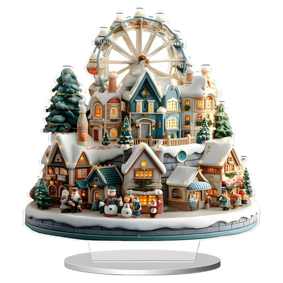 ZTTD Christmas Ferris Wheel 2D Acrylic Desktop Decoration, Suitable for Home Décor in Living Room or Office, Idea Gift Choice for Christmas, Birthday, Anniversary, Valentine's Day, Celebrations