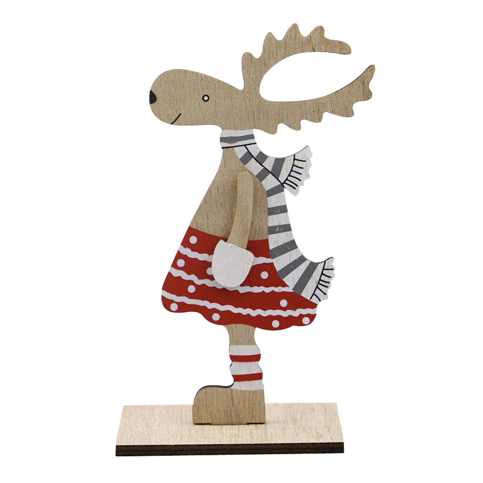 ZTTD Christmas Ornaments Furniture Decoration Wood Deer Art Antique