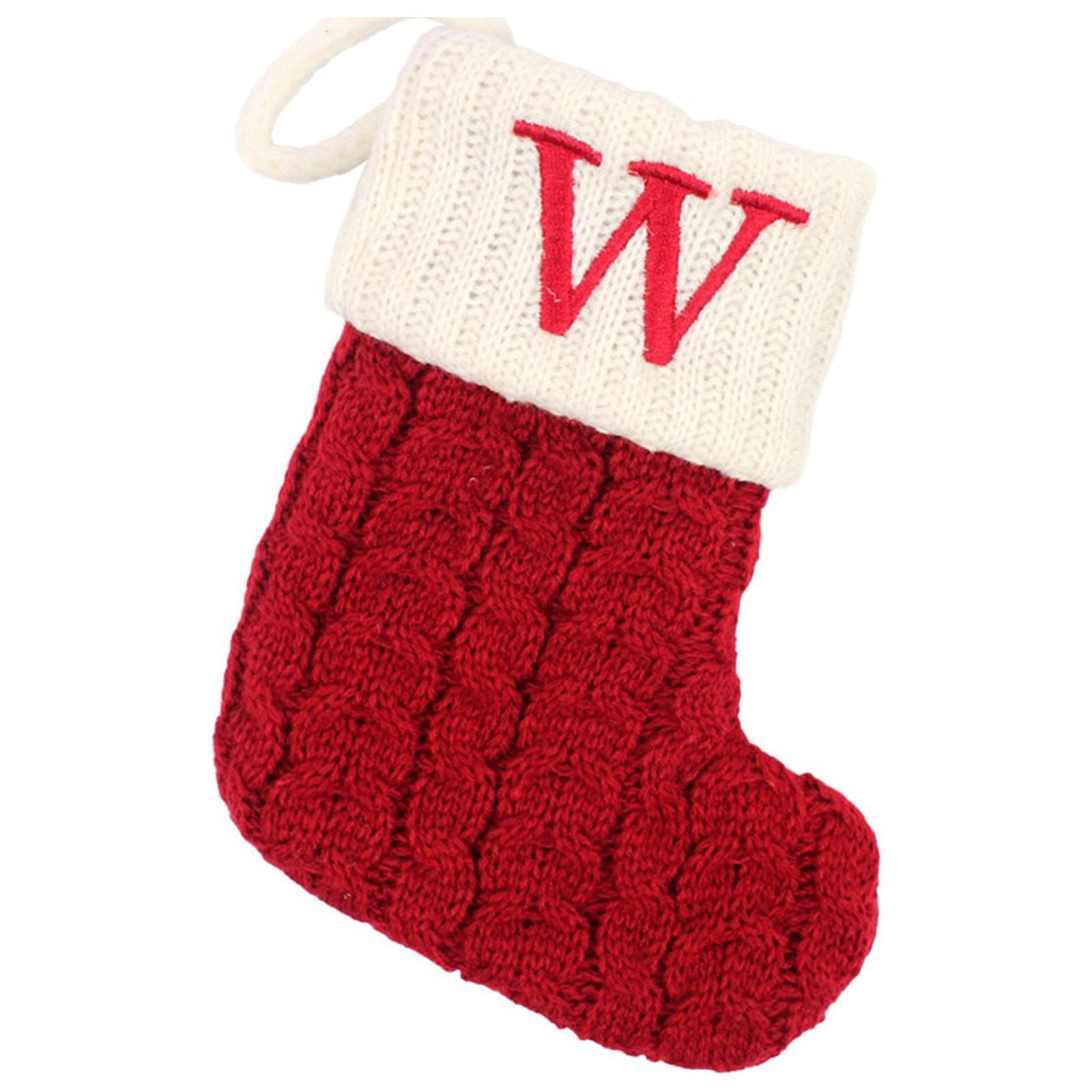 ZTTD Christmas Stockings With Initials Large Embroidered Letter Knit