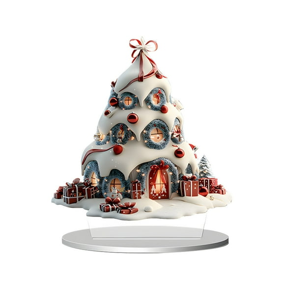 ZTTD Christmas Village Gingerbread House Decorations - 2D Acrylic Table Decor, Collectible Ornaments