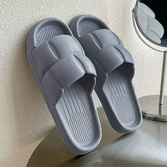 ZTTD Cloud Slides for Women and Men Shower Slippers Bathroom Sandals Extremely Comfy Cushioned Thick Sole Slippers Beach Shoes Gray