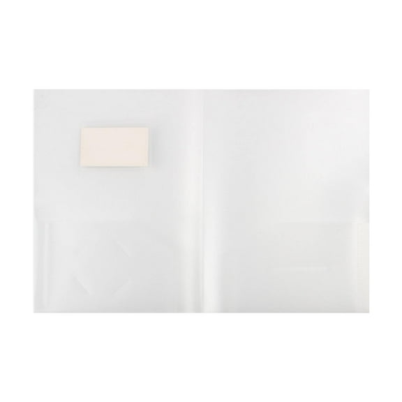 ZTTD Colored File Folders with Pockets and Business Card Holder(1 Pack, Clear), 2-Pocket Folders for Documents, Cute Plastic Folders for Filing Cabinet, Home, Office, Resume Portfolio(Z02-Clear)