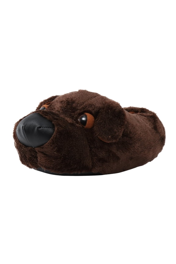 Dog Design Novelty Slippers for Men and Women Cute Soft Animal Funny Home Indoor Winter Warm Floor Shoes Cartoon Coffee