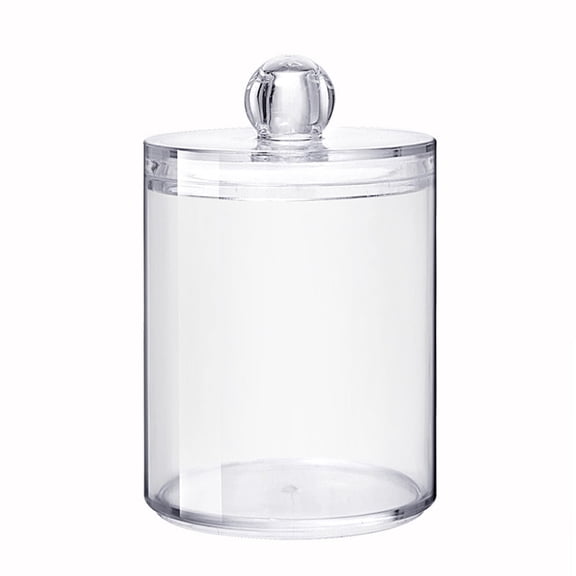 ZTTD Fashion Acrylic Makeup Box Organizer Clear Stand Round Cotton Toothpick Dispenser Holder Container
