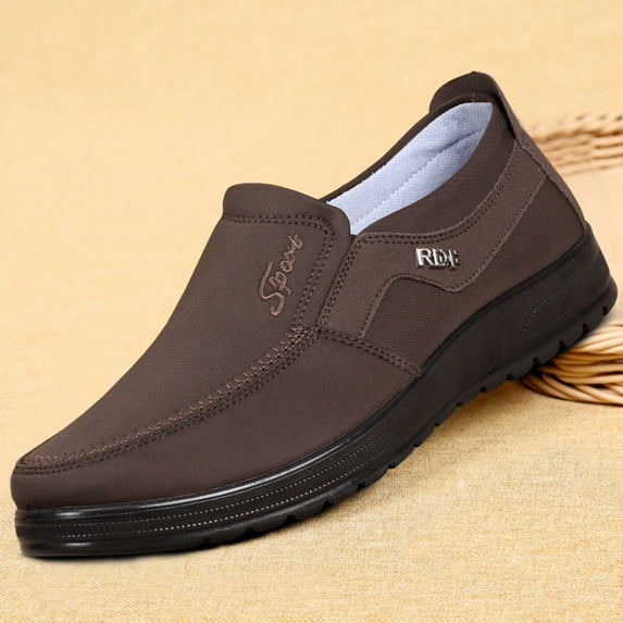 ZTTD Fashion All Season Men Casual Shoes Flat Bottoms Non Slip Waterproof Uppers Solid Color Comfortable Slip On