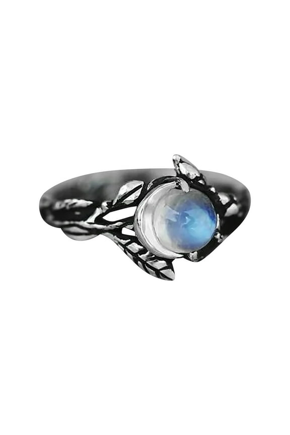 Fashion Celestial Ring Gold Twig Moon Ring Geometric Pattern Ring Jewelry