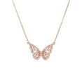 thumbnail image 1 of ZTTD Fashion Jewelry Women Elegant Gold Silver Plating Butterfly Necklace Rhinestone Butterfly Necklace, 1 of 3