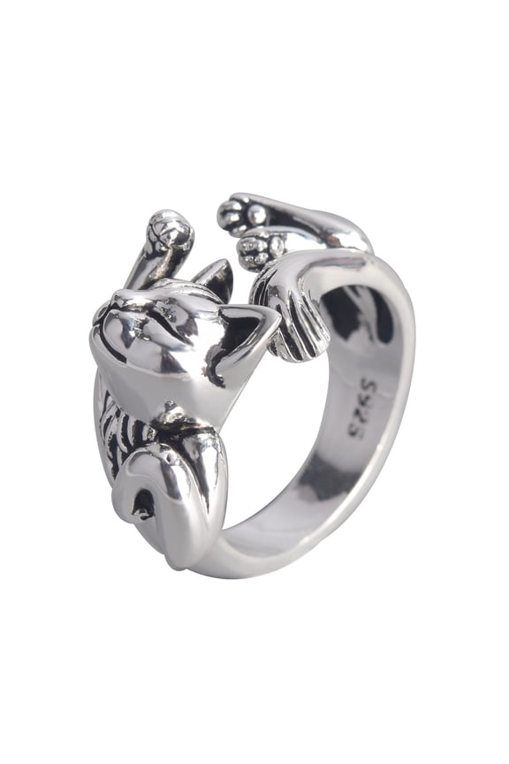 Fashion Lazy Women's Open Ring Cat Retro Rings