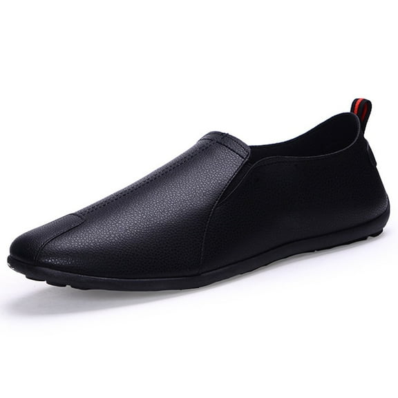ZTTD Fashion Men Leather Casual Slip-On Breathable Driving Boat Shoes Dress Shoes