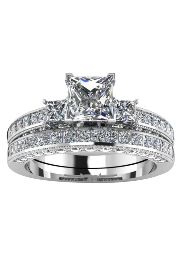Fashion Men's and Women's Couple Rings with Zircons, Wedding Rings