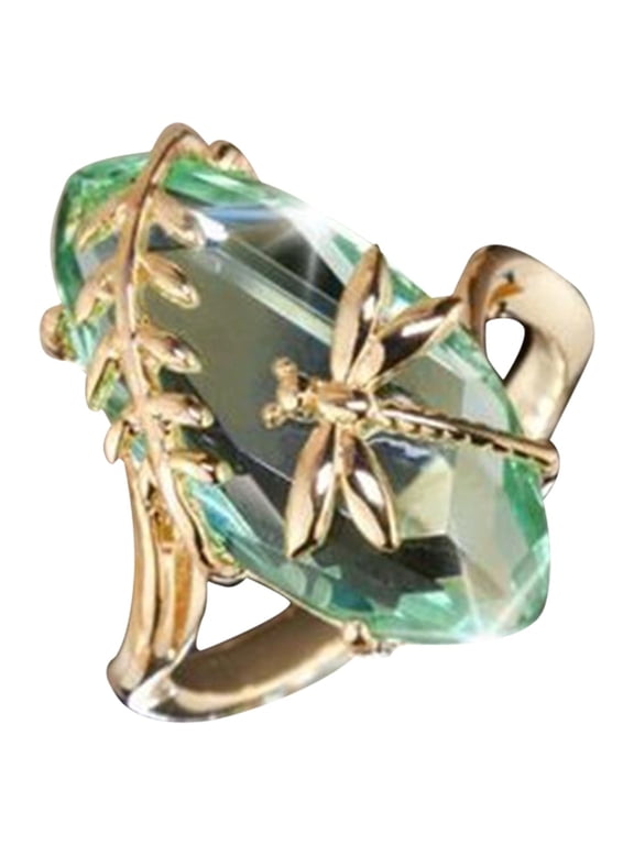 Fashion Simple Gold Pearl Rhinestone Zircon Ladies Ring Joint Ring Jewelry - Size 5~11