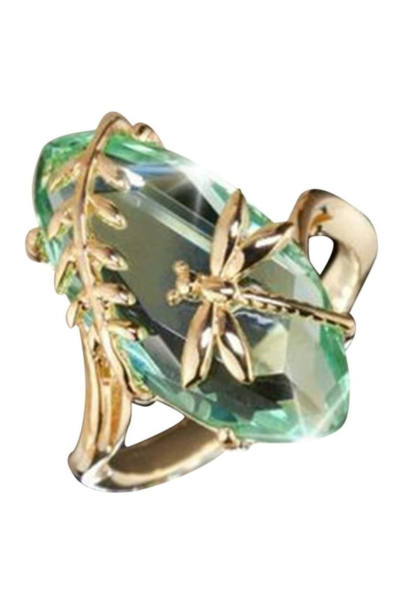 Fashion Simple Gold Pearl Diamond Zircon Ladies Ring Joint Ring Jewelry - Size 5~11