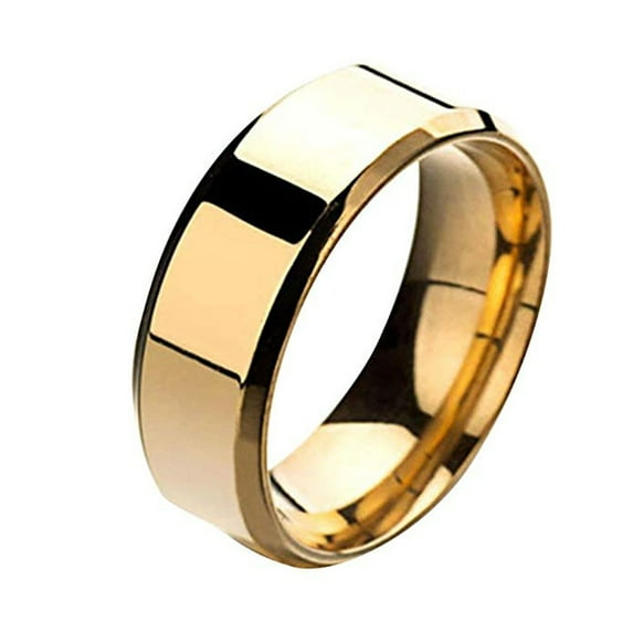 ZTTD Fashion Simple Unisex Lovers Stainless Steel Mirror Finger Rings Jewelry Gifts - Size 5~13