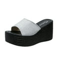 thumbnail image 1 of ZTTD Fashion Summer Sandals Wedge Heel Thick Sole Fish Mouth Solid Color Multicolor Casual Slipper Women's Slipper A, 1 of 4