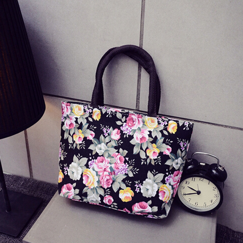 ZTTD Fashion Women Girls Printing Canvas Shopping Handbag Shoulder Tote Shopper Bag A