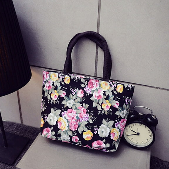 ZTTD Fashion Women Girls Printing Canvas Shopping Handbag Shoulder Tote Shopper Bag A