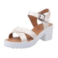 thumbnail image 1 of ZTTD Fashion Womens Heels Breathable Lace-Up Shoes Casual Sandals Beige, 1 of 9