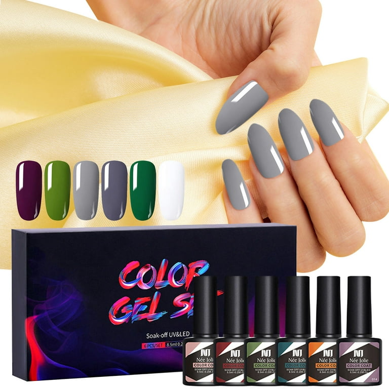 ZTTD Gel Nail Varnish Semi Permanent Varnishes Manicure Nail Polish Nail  Base Top Coat for Gel Polish 6*8ML, 27#