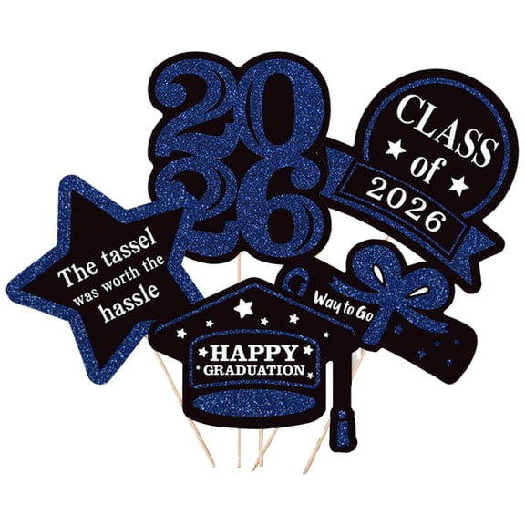 ZTTD Graduation Decorations 2026, 5 PCS Graduation Centerpieces for Tables, Double-Sided Table Toppers Centerpieces, Class of 2026 Grad Party Decorations 2026