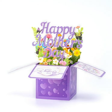 ZTTD Happy Mother's Day 3D Pop Up Card, Pop Up Flower Greeting Card for Mom, Wife, Grandma, Step-mom, Mother-In-Law, Includes Envelope and Note Card