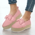 thumbnail image 1 of ZTTD Ladies Fashion Round Toe Thick Sole Shoe Suede Bow Knot Slip On Casual Shoes, 1 of 6