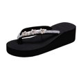 thumbnail image 1 of ZTTD Ladies Fashion Summer Flip Flops Casual Rhinestone Flowers Thick Sole Sandals White, 1 of 8