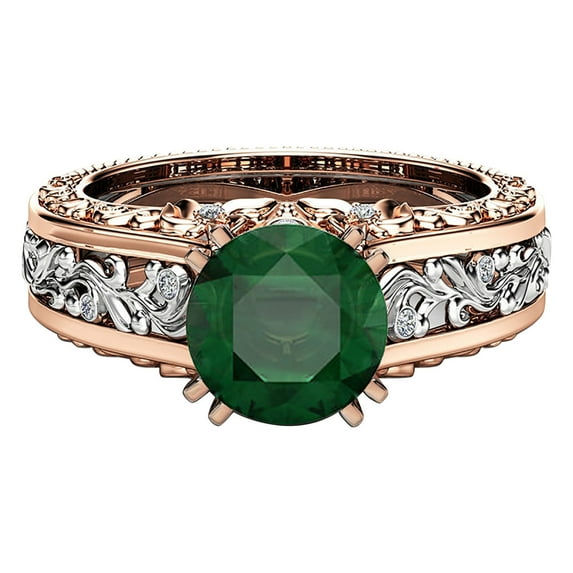 ZTTD Ladies Ring Alloy Plated 14k Rose Gold Color Separation Ring Jewelry Gift Size 5-12