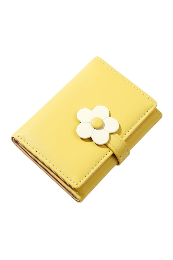 Ladies Simple and Cute Flower Student Wallet Short Three Fold Ladies Wallet