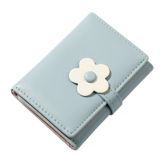 ZTTD Ladies Simple and Cute Flower Student Wallet Short Three Fold Ladies Wallet