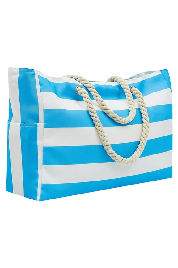 Large Beach Bag for Women Canvas Beach Bag With Pocket Zipper Tote Travel Picnic Swim Pool Bags Tote