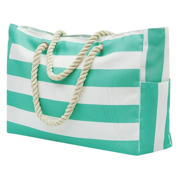 ZTTD Large Beach Bag for Women Canvas Beach Bag With Pocket Zipper Tote Travel Picnic Swim Pool Bags Tote