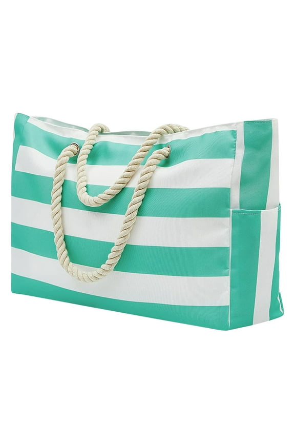 Large Beach Bag for Women Canvas Beach Bag With Pocket Zipper Tote Travel Picnic Swim Pool Bags Tote