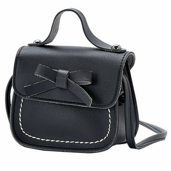 ZTTD Little Girl's Leather Shoulder Bag for Girls One Shoulder Bag Solid Color Mini Bowknot Fashion Shoulder Kids