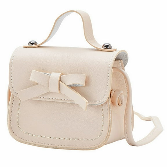 ZTTD Little Girl's Leather Shoulder Bag for Girls One Shoulder Bag Solid Color Mini Bowknot Fashion Shoulder Kids