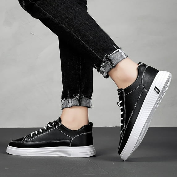 ZTTD Men All Match Breathable Leather Casual Sneakers