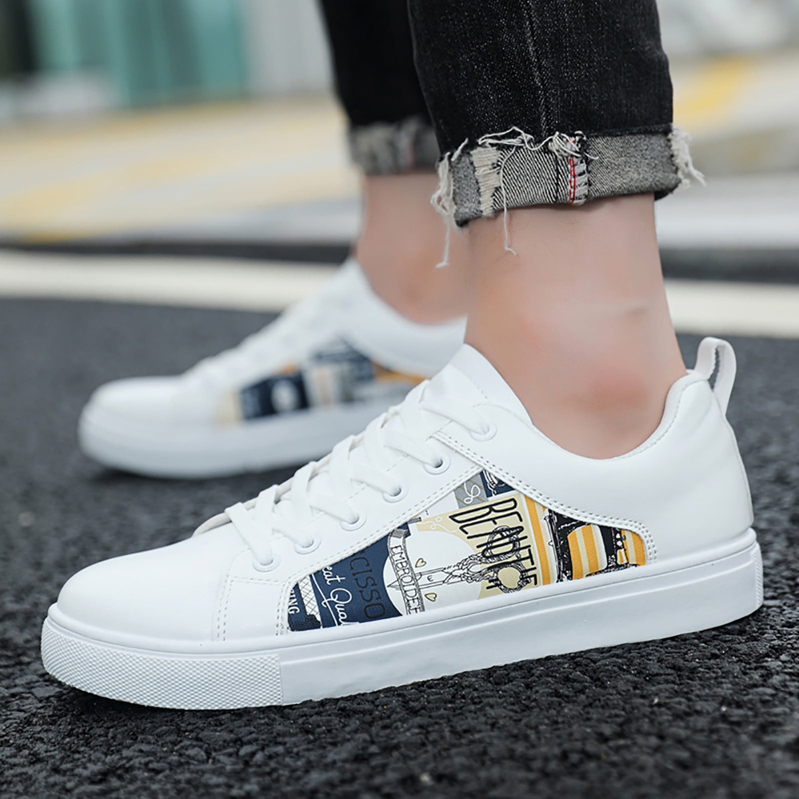 casual shoes men sneakers retro all match casual shoes small white shoes  trendy shoes skate shoe 