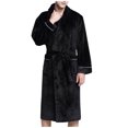thumbnail image 1 of ZTTD Men's Winter Lengthened Plush Shawl Bathrobe Home Clothes Long Sleeved Robe Coat, 1 of 9