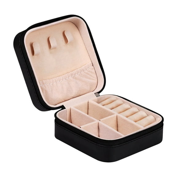 ZTTD Mini Jewelry Travel Case PU Leather Travel Jewelry Organizer Box Small Portable Portable Jewellery Storage Holder for Womens Rings Earrings Necklaces Bracelets