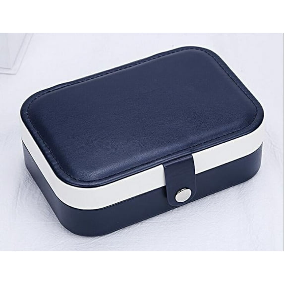 zttd portable jewelry box for women girls double layer display storage organizer earrings ring necklace leather travel jewelry case
