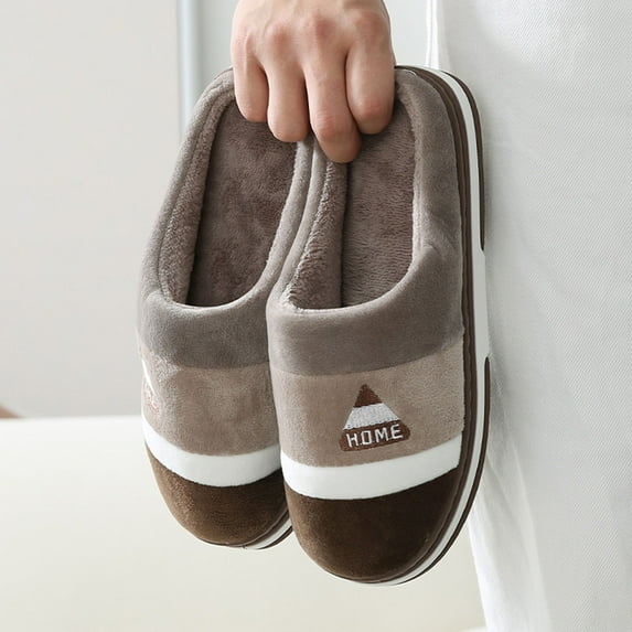 ZTTD Slippers for Men Winter Warm Memory Foam House Slippers Soft Coffee