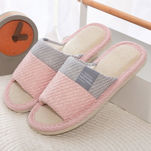 ZTTD Slippers for Women Memory Foam Indoor Shoes Mens Flip Flops Breathable Open Toe Sandals Comfort House Slippers Pink