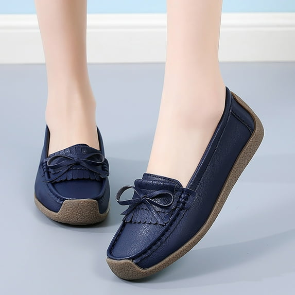 ZTTD Tassel Decoration Slip On Women Comfort Walking Flat Loafers Casual Shoes Driving Loafers Walking Shoes for Women