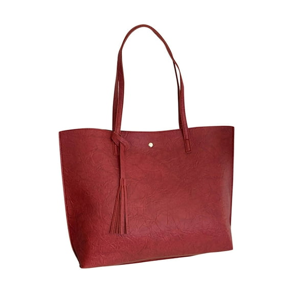 ZTTD Tassel Tote Leather Bag for Women, Ladies Large Capacity Fashion Shoulder Handbag Bag Purses Satchel Messenger Bags for Woman Work Shopping