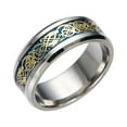 thumbnail image 1 of ZTTD Titanium Steel Dragon Ring With Silver Golden Dragon Stainless Steel Ring - Size 5~13, 1 of 1