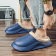 thumbnail image 1 of ZTTD Waterproof Slippers Men Lined Clogs Winter Garden Shoes Warm House Slippers Indoor Outdoor Mules Blue, 1 of 8