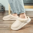 thumbnail image 1 of ZTTD Waterproof Slippers Men Lined Clogs Winter Garden Shoes Warm House Slippers Indoor Outdoor Mules, 1 of 8