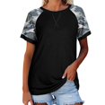 thumbnail image 1 of ZTTD Women Camouflage Print Crew Neck Short Sleeve Colorblock T Shirt Top, 1 of 7